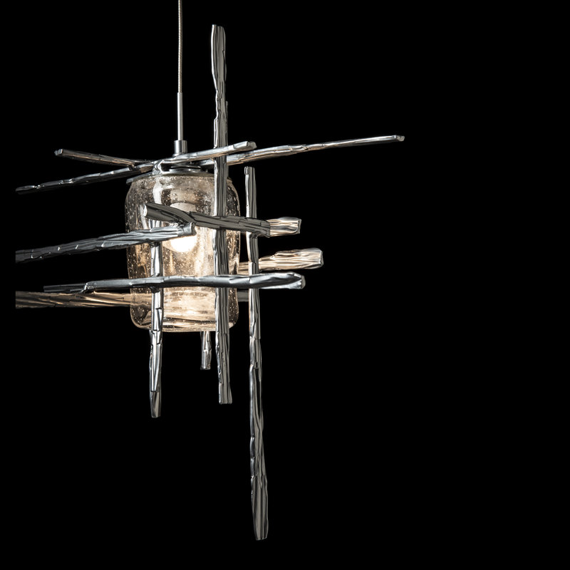 Tura 1 - Light Single Mini Pendant, Seeded Clear, Bronze
