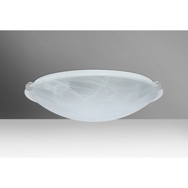 Tajik Flush Mount, Satin Nickel, Marble, 4.5" H x 15.75" W x 15.75" D