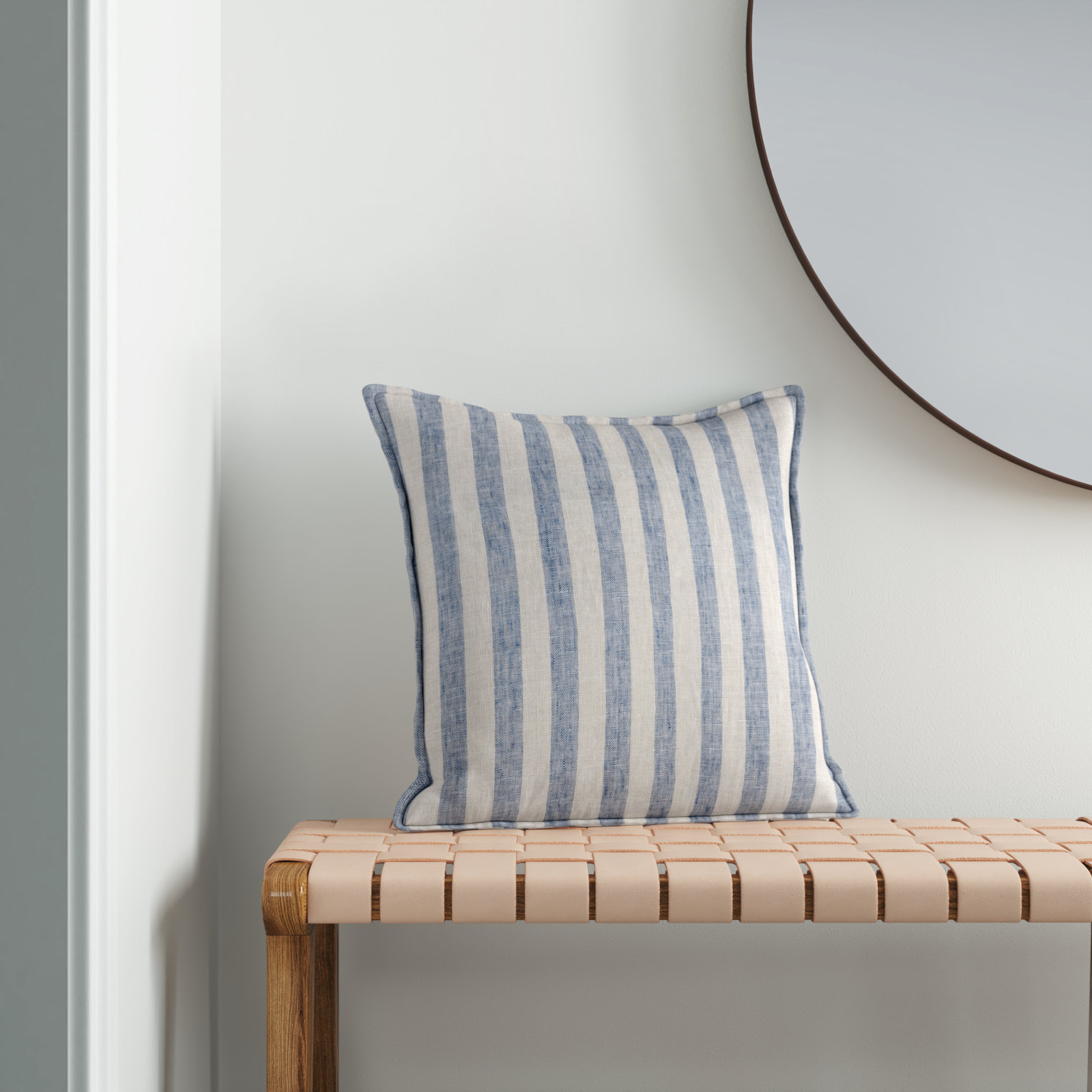 Asherton Striped Linen Throw Pillow