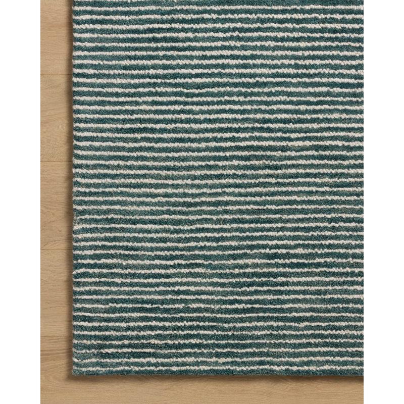Ebern Designs Malpass Ocean / Ivory Area Rug, Rectangle 5' x 7'6"