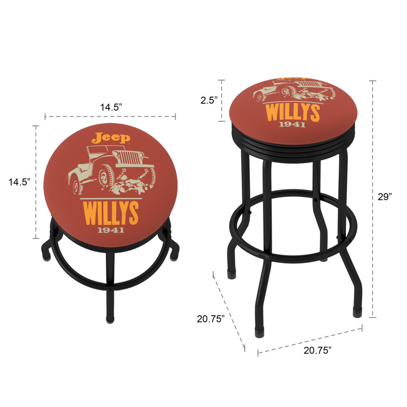 Swivel Upholstered Counter Stool with Steel Frame