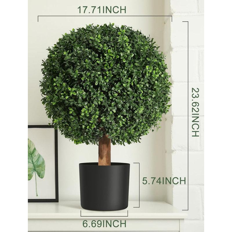 Arbres de bouleau topiaire artificiel 24 pouces