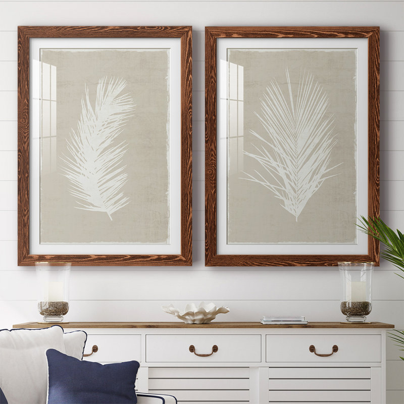 Palm Oasis I - reproduction encadrée de qualité supérieure - prête à être accrochée, H 27,5 po x l 75 po x P 1,5 po, Érable