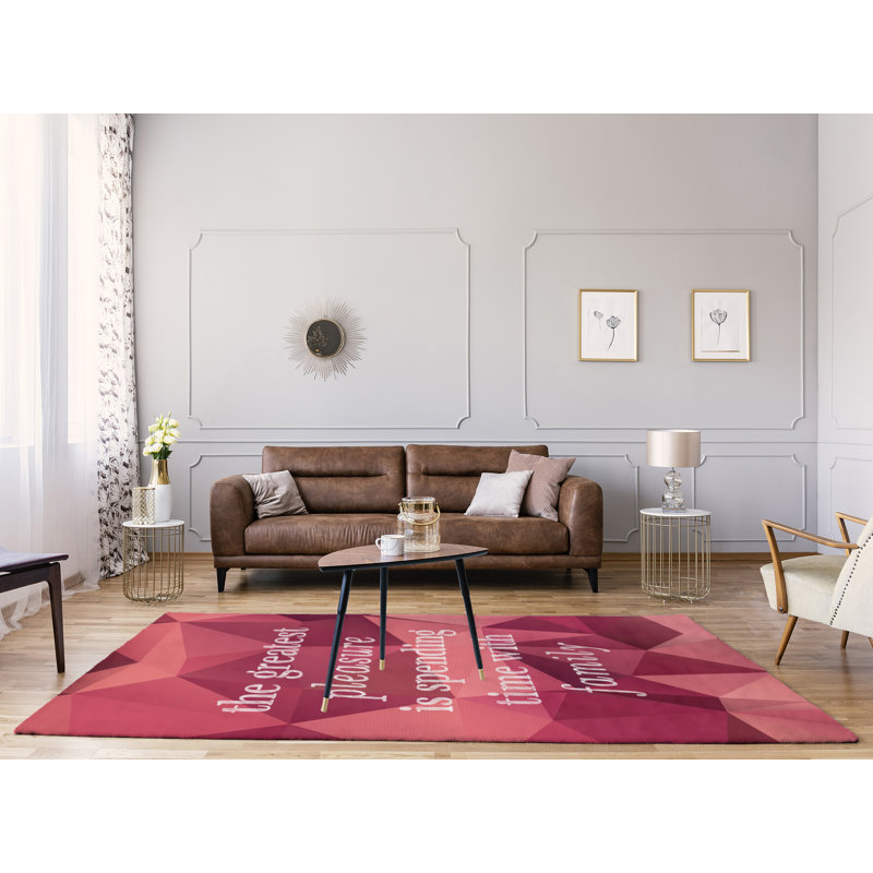 Tapis en simili-gemme love & citation familiale, Rectangle 5 pi x 7 pi