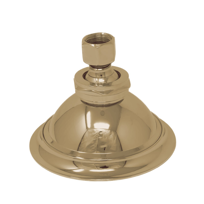 P0010 Pomme de douche 4 po de diamètre avec 1,75 gal / min, Laiton brut non laqué