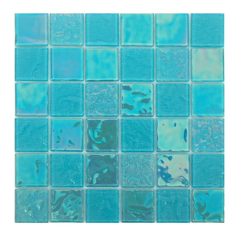 Carreau de mosaïque en verre 2 po x 2 po, Brise arctique