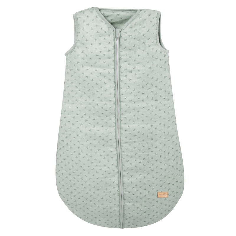 Lil Planet Frosty Green 100% Cotton Sleeping Bag, 90cm H x 50cm W x 2.5cm D, Grey