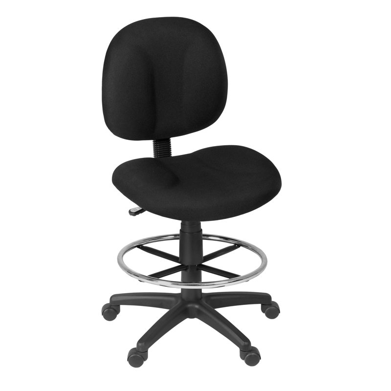Chaise de bureau pivotante en tissu avec trousse de dessin Regency Comfort Series - noire, Noir, noir, noir, noir