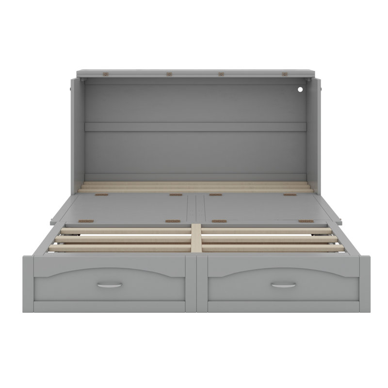 Dyemond Murphy Storage Bed, Gray, Full/Double