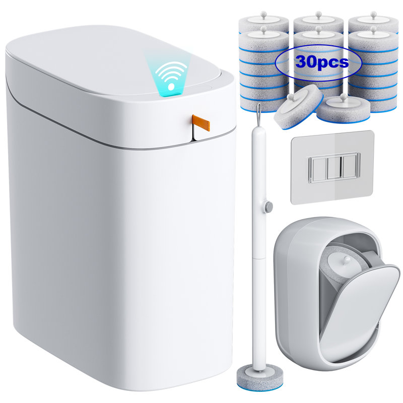Ensemble de nettoyage pour salle de bain, poubelle à capteur et brosse de toilette jetable sans contact JOYBOS, comprend 120 sacs à ordures