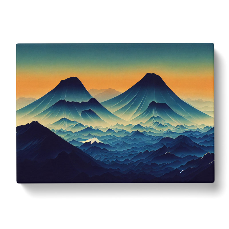 Beauteous Japanese Mountains - Wrapped Canvas Print, 35cm H x 50cm W x 3cm D