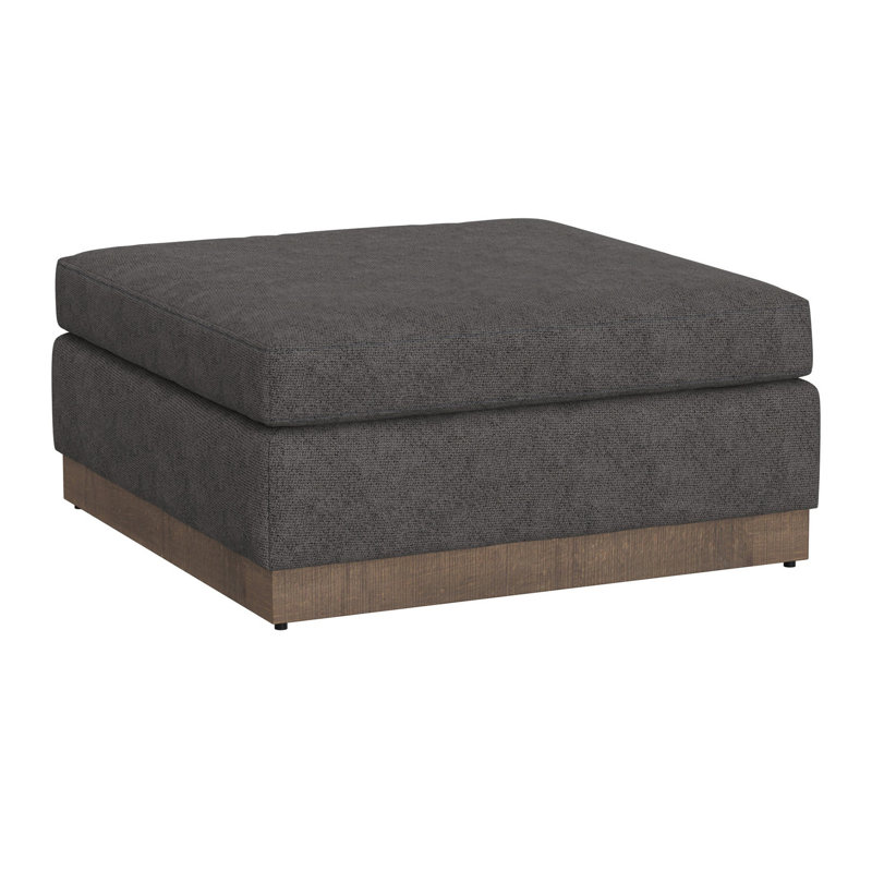 Repose-pieds Jeni, blocs de coin Modern 39 po, bois massif, polyester, Gris