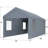 Galvanized Steel Frame Carport 10X20, 2 Doors, 4 Vent Windows, Grey Canopy For Outdoor Vehicle Storage Structure Steel, Shelter-121553289