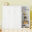 Grand lit escamotable mural avec tablettes, blanc-1663247364