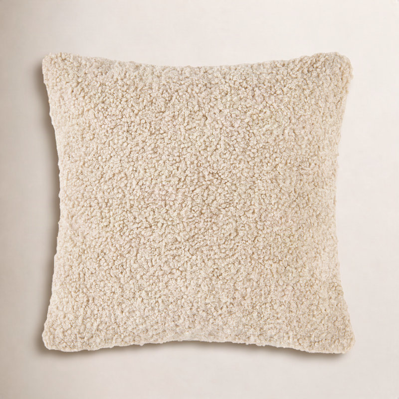 Coussin Teddy Teddy, H 18 po x l 18 po, Crème, crème