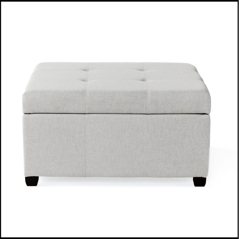 Repose-pieds rectangulaire rembourré en tissu avec rangement caché, parfait pour les salons et pour une utilisation multifonctionnelle