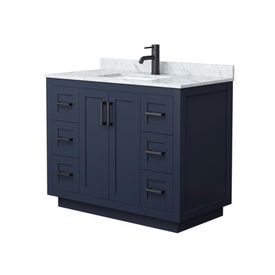 Meuble-lavabo simple autoportant 42 po avec plateau en marbre Miranda