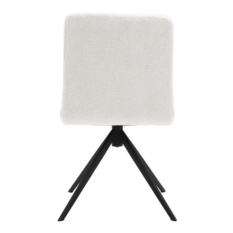 Arquilla 44cm H Tufted Teddy Velvet Upholstered Side Chair, White