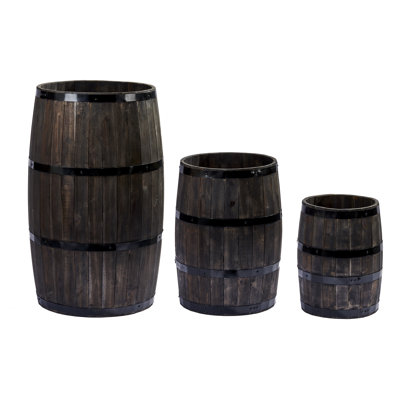 Tonneau en bois d'acacia, brun