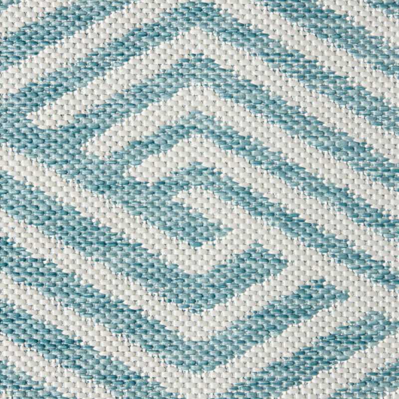 Tapis d'extérieur bleu / crème NICOLE MILLER New York, Rectangle 7 pi 9 po x 10 pi 2 po