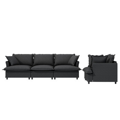Chenille et fauteuil, 2 pièces, 3 places, coussins décoratifs, conception modulaire pour différents styles de décoration, meuble modulaire de confort supérieur avec fauteuil, intérieurs, confort douillet