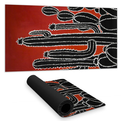 Black tall cactus - 15.75"x31.50" Desk mat