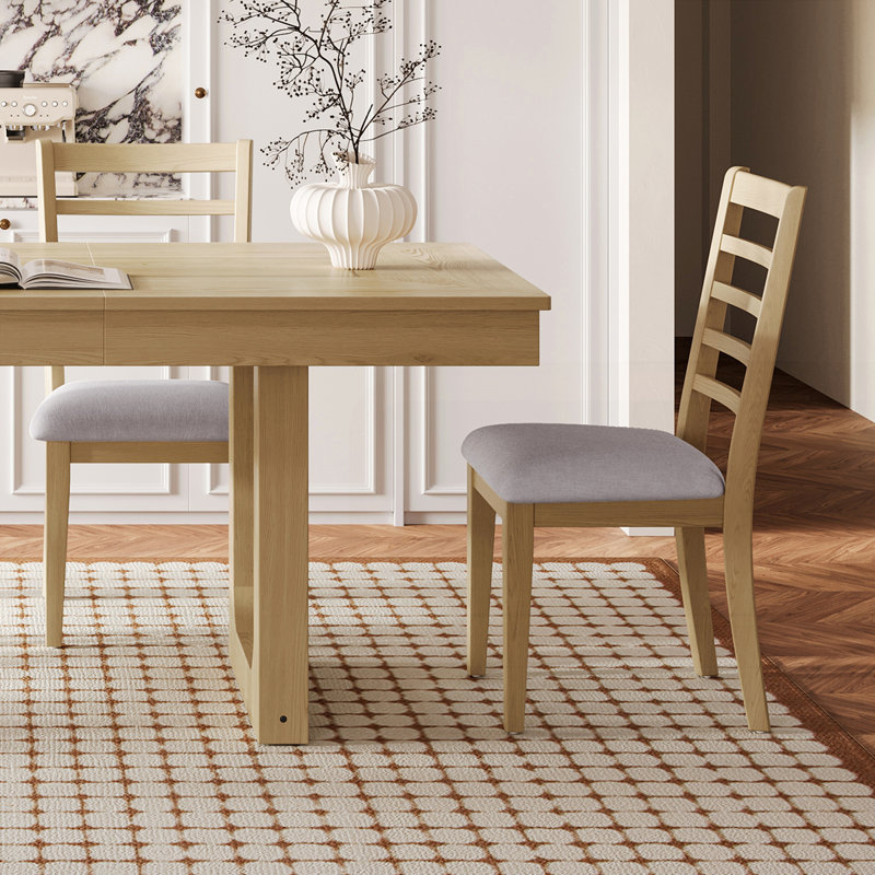 Ensemble de 4 chaises de ferme, Natural+Beige