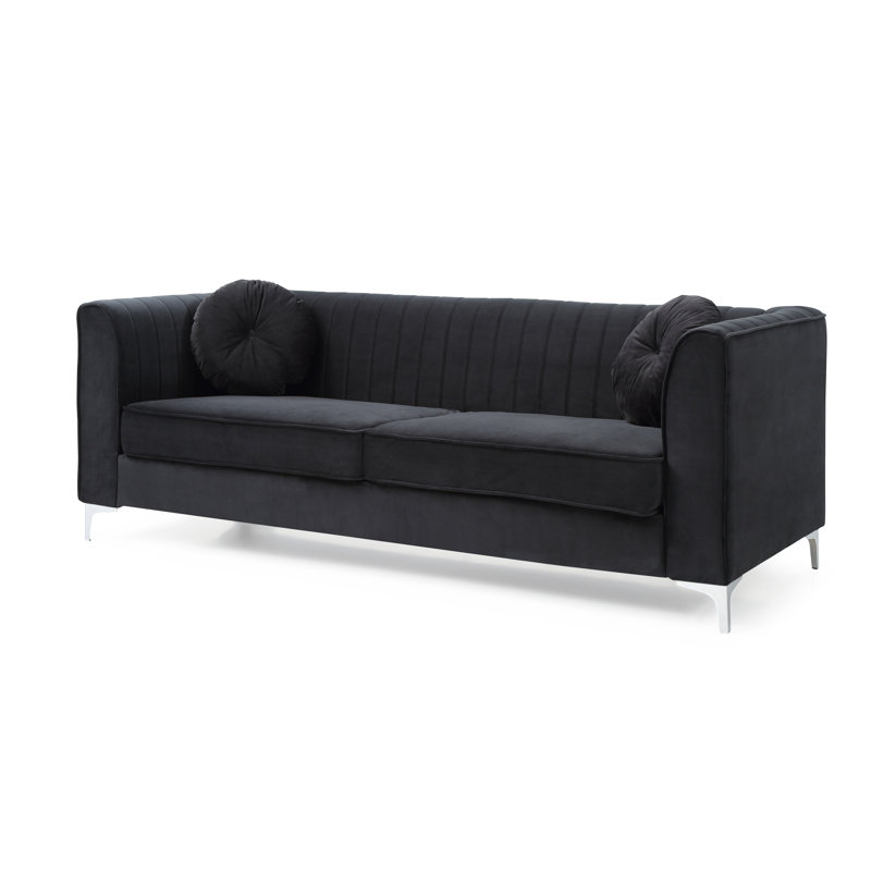 Ballentine 87'' Velvet Sofa, Black