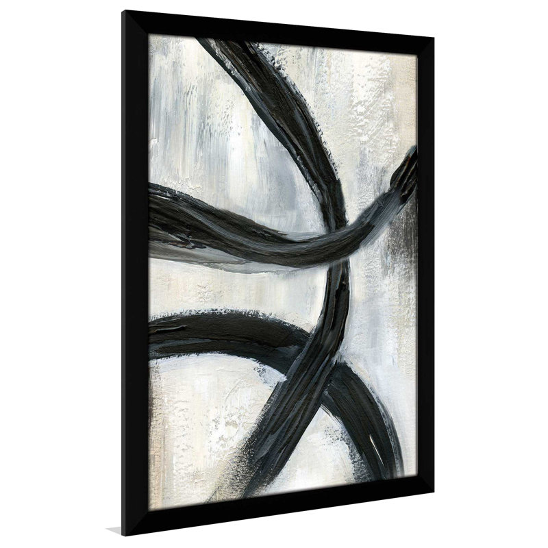 «Abstract Rings II», reproduction de peinture acrylique, H 27,5 po x l 21,5 po x P 0,75 po, Cadre noir