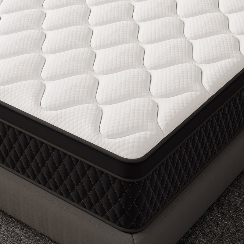 Matelas hybride 10 po avec confort rafraîchissant et ressorts ensachés, Lit simple