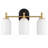 Meadows 3 Lights Armed Sconce White Frosted Glass Satin Brass Finish
