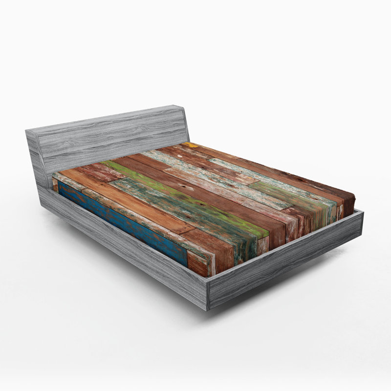 Ensemble de 2 draps-housses Ambesonne, Multicolore / bois et déclin 2, Drap-housse de taille double
