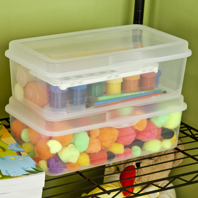 Sterilite Plastic Stacking FlipTop Latching Storage Box Container, 50.86, 6, 13"H x 7" W x 4.5" D