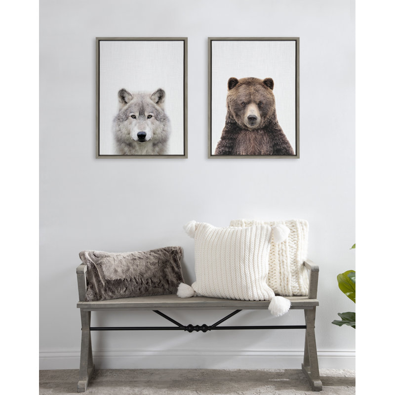 «Wolf Color» par Simon Te, reproduction d'art sur toile encadrée, Gris