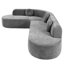 Canapé modulaire gris spacieux avec tissu chenille doux et revêtement en mousse haute, mousse, agencement