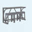 Ensemble de table de bar 59 po avec prises électriques 59 po, 3 tabourets rembourrés, ensemble de table de salle à manger 4 pièces à hauteur de comptoir-316324173-316324161