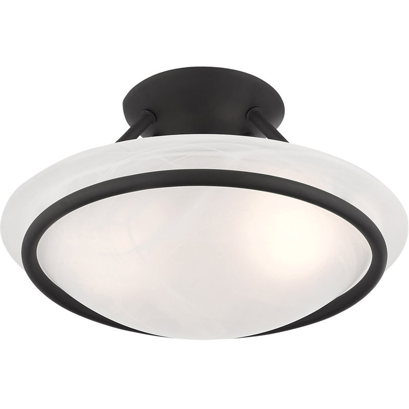 Glass Flush Mount, Black
