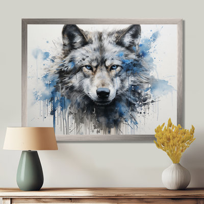 minimalism blue and grey Wolf Expression - Wolf Wall Art For Living Room