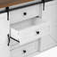 Armoire décorative avec prise de courant, buffet avec tablette de rangement, armoire de rangement avec portes de grange coulissantes et 4 tiroirs-1107902672