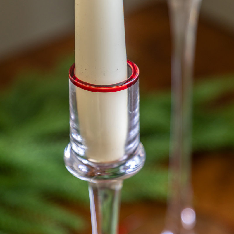 2 Piece Glass Tabletop Candlestick Set