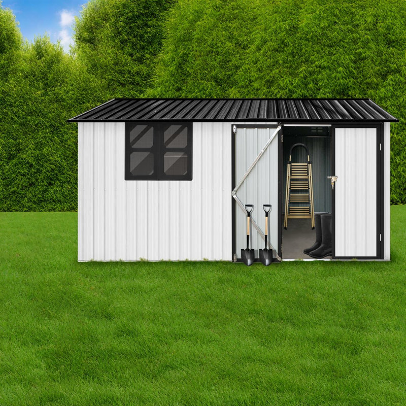 Remises spacieuses en métal, design moderne, solution de rangement extérieur