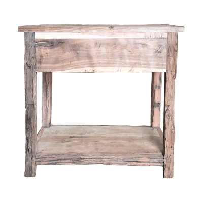 Antique 2 îlot de cuisine rustique 31,5 x 17,5 x 31,5 po, fait de bois rétro pour les réceptions et l'organisation dans de petites configurations