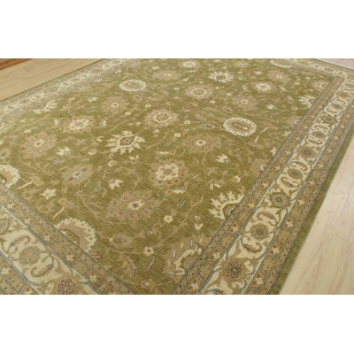 Tapis oriental traditionnel en laine noué à la main 10 pi x 14 pi 1 po Ziegler