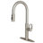 MASO Kitchen Faucet with Pull-Down Sprayer, 3 Spray Modes, Single Handle High Arc Sink Faucet for Kitchen, RV, Laundry and Bar, 304 Stainless Steel, Brushed Nickel-125898083-125898090