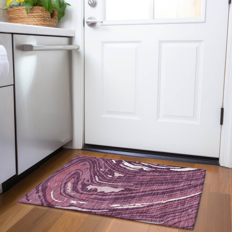 Premium Machine Washable Cossette AMF1051 Swirls Rug, Rectangle 1 pi 8 po x 2 pi 6 po