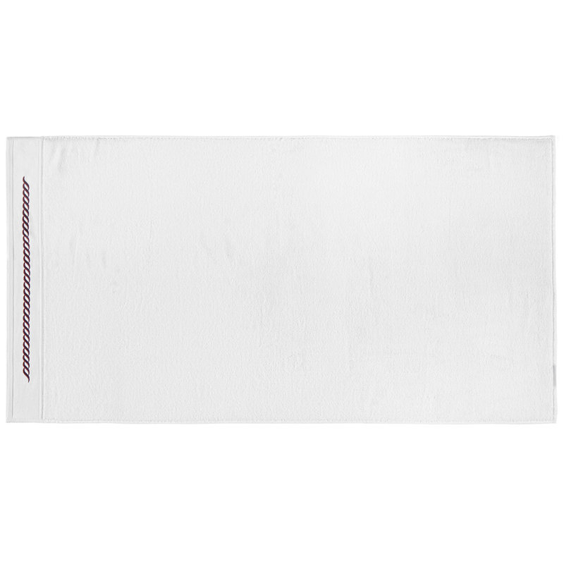 Serviette de bain 100% coton Cogsville, Blanc / Rouge
