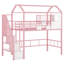 Lit mezzanine en métal avec toit et boîte de rangement-322411938