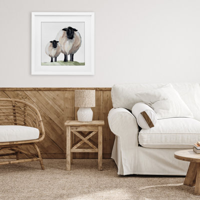 «Sheep And Lamb Portrait», reproduction encadrée sous verre, conception de Michele Norman