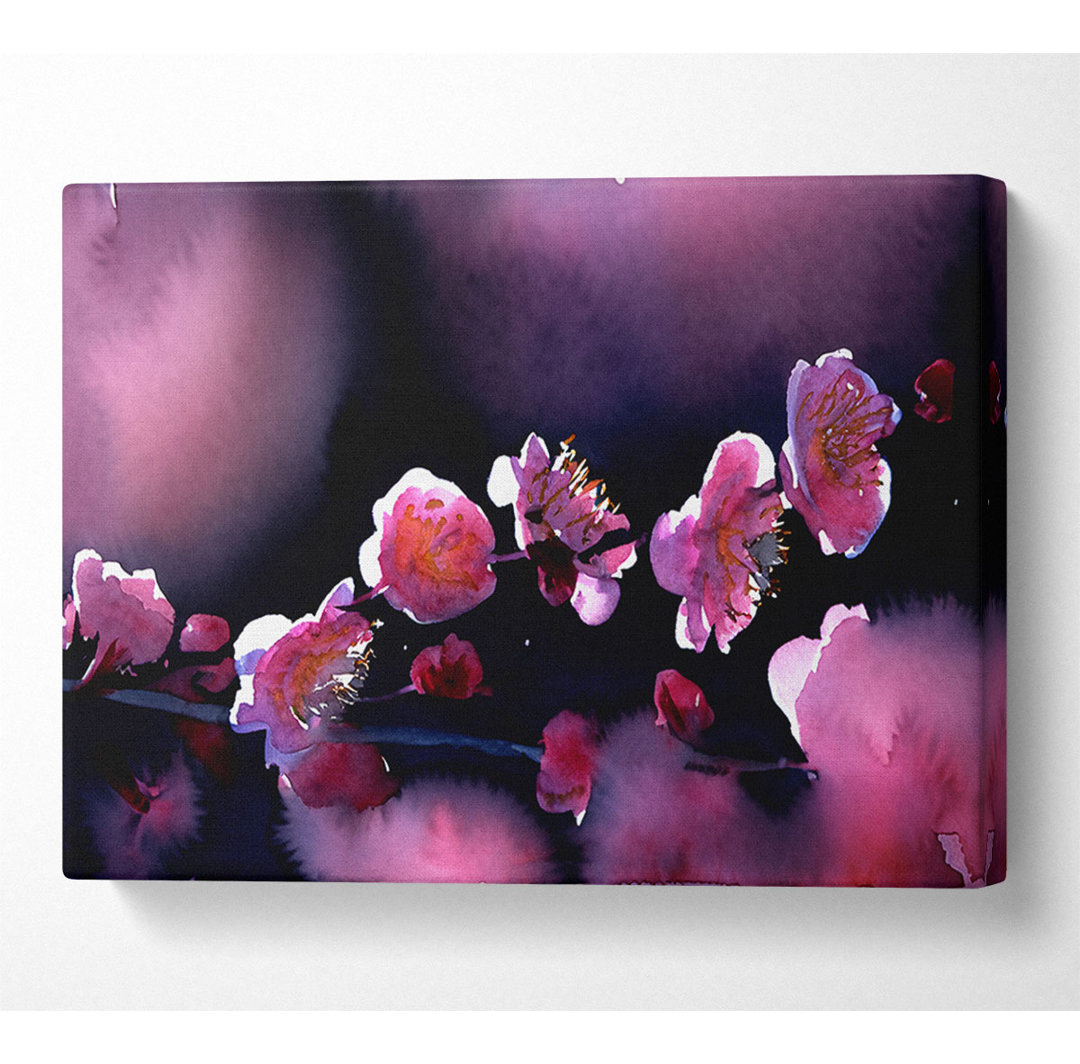 Pink Blossom Flowers - Kunstdrucke auf Segeltuch