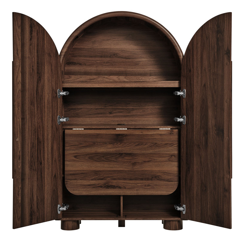 Armoire de bureau pliante en noyer Bellamy, Noyer